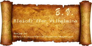 Bleicöffer Vilhelmina névjegykártya